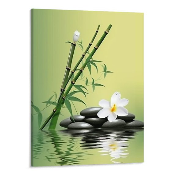 Creowell Fall Decor Zen Spa Canvas Wall Art Picture 16x20in for Living Room Bedroom Art Modern 16x20in