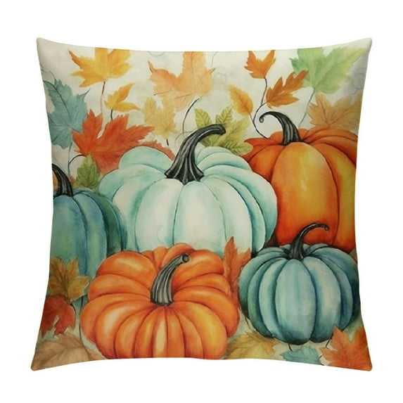 Creowell Fall Pillow Cover,Pumpkin Pillows Decorative Throw Pillows,Outdoor Thanksgiving Orange Cushion Cover,Farmhouse Autumn Pillow Cases,Decor for Bedroom Couch Sofa