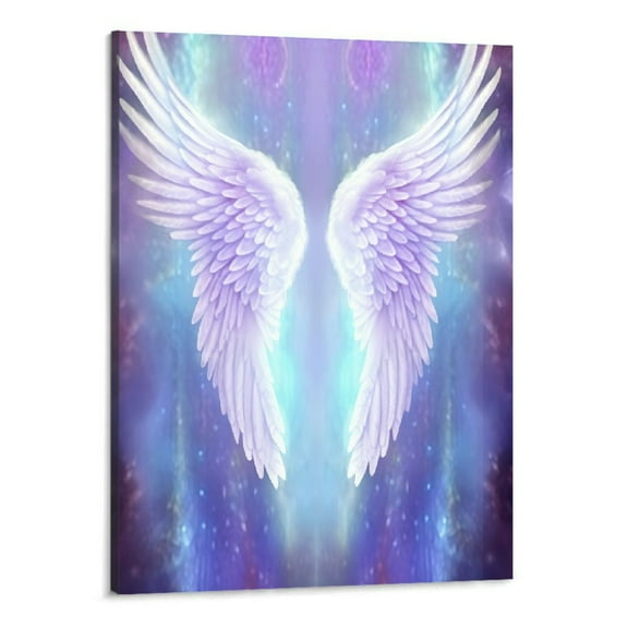 Creowell Fantasy Angel Wings Poster Canvas Wall Art Living Room Bedroom Dining Room Decor Mural (16x20 Inch,Framed)