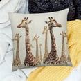 thumbnail image 1 of Creowell Farmhouse Giraffe Decor Indoor Pillow Cover 100% Linen 24x24in, 1 of 5