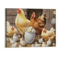 thumbnail image 1 of Creowell Farmhouse Wall Art Rooster Print: Hen Painting Small Born Chicks Picture Barnyard Birds Vintage Framed Canvas Artwork for Kitchen Decor Easy Hanging 20x16 Inch, 1 of 3