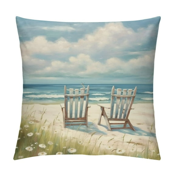 Creowell Fine Art Painting Fashion Style Dirt-Resistant Throw Pillow Covers for Couch Sofa Bed Living Room Bedroom Home Decor Summer Season Throw Pillow Cover 1PC 12x12in