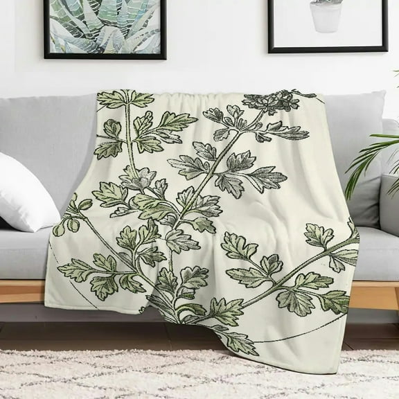 Creowell Fine Foliage Lace Fuzzy Fluffy Soft Cozy Blanket, Flannel Warm Decorative Blanket for Couch Bed Sofa, Multi-purpose Gift Blanket for All Seasons, Heat Transfer Printing 30x40in