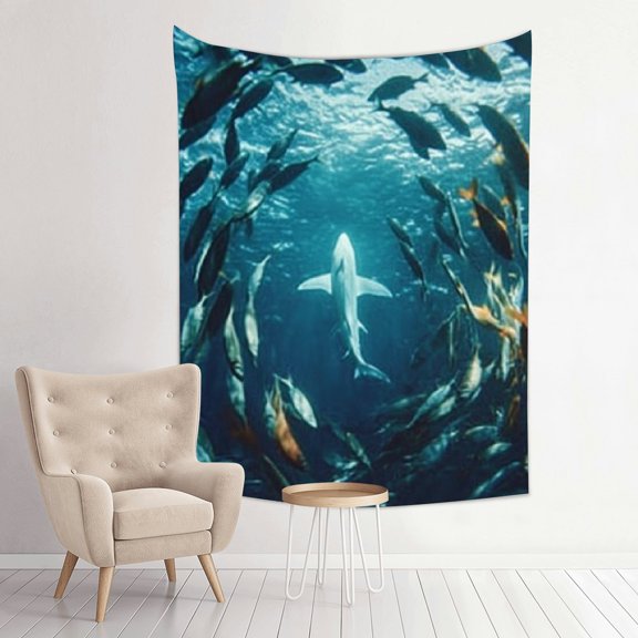 Creowell Fish Water Ocean Tapestry Wall Hanging 100% Polyester Decor 30x40in