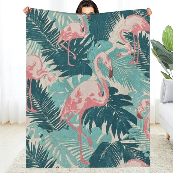 Creowell Flamingo Bird Throw Blanket Gifts for Women Adults Girls, Soft Fuzzy Warm Cozy Blankets for Bedroom, Travel, Couch, Home Decor 30*40in