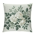 thumbnail image 1 of Creowell Floral Green Grey Designer Pillow High End Accent Pillow Geometric Modern Art Farmhouse Decor Throw Pillow Cover, Cushion Pillowcase For Outdoor Sofa Bedroom Home Decorative Gifts，Multi-Size, 1 of 5
