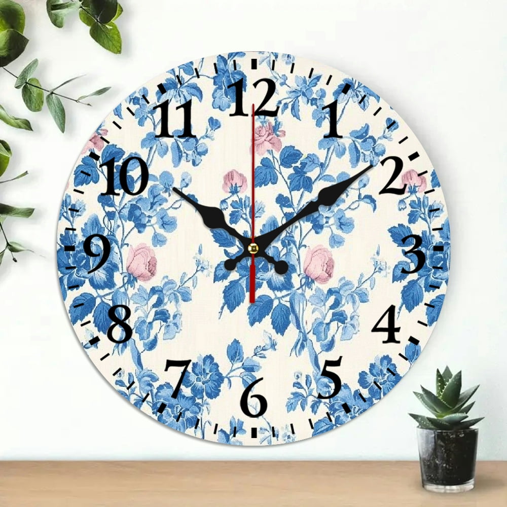 Family Wall Clock Home Decor Clocks Flower Pattern Watches 90117
