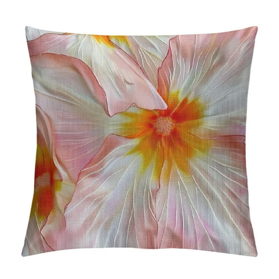 Creowell Floral Throw Pillow Cushion Cover, Pastel Color Spring Flowers in Detail Fresh Soft Texture Natural Romantic Macro Photo, Decorative Square Pillow Case, Salmon Coral,Multi-Size