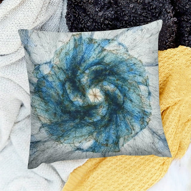 Creowell Flower Blue White Holiday Pillow Case for Home Sofa Couch