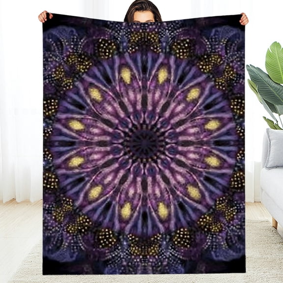 Creowell Flower Purple Generative Lightweight Blanket - All-Season Comfort 30*40in