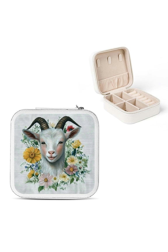 Flower Small Jewelry Box for Women, Bridesmaid Gifts and Travel Essentials to Store Necklace, Ring, Earring White