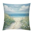 thumbnail image 1 of Creowell Flower & Straw with Blue Sky Printed Short Plush Pillowcase 1 Piece White, 1 of 5