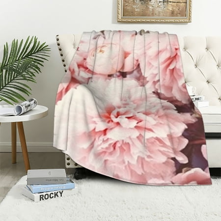Creowell Flowers Annabel Kidston Impressionist Painting Throw Blanket Bedding Cozy Lightweight for Couch Sofa Bed All Seasons Soft Blanket 40x50in