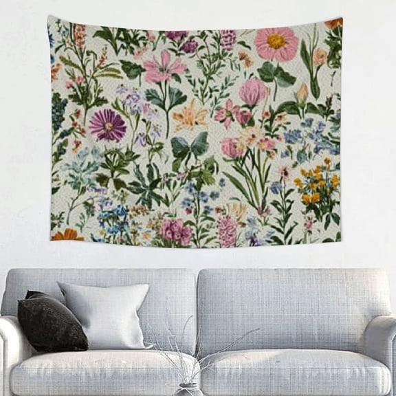 Creowell Flowers Patterns Wall Hanging Tapestry 100% Polyester 4 Sizes 40x30in