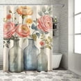 thumbnail image 1 of Creowell Flowers Pretty Shower Curtain 100% Polyester Fiber Bathroom Decor Set with Hooks 60x72, 1 of 7