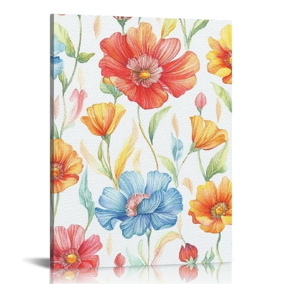 Creowell Flowers Print On Canvas Wall Decor for Home Living Room Bedroom Office, Elegant Artwork for Bathroom Kitchen, Perfect Gift for Various Occasions, 12x16/16x20 Inches 12x16in