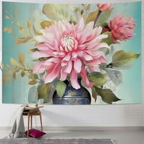 Creowell Flowers Vase Pink Aesthetic Tapestry College Dorm Home Decor Short Plush Fabric Wall Decoration 40x30inch