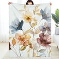 thumbnail image 1 of Creowell Flowers Watercolor Modern Flannel Blanket for Couch Bed 50*60in, 1 of 7