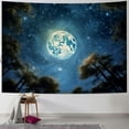 thumbnail image 1 of Creowell  Forest Galaxy Starry Tapestry for Bedroom Ceiling, Blue Space Night Starry Sky Moon Stars Tapestry, Tree Forest Milky Way Backdrop Wall Hanging for Living Room Decor 40x30inch, 1 of 6