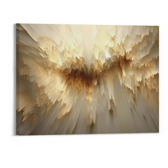 Creowell Framed Abstract Gold Marble Texture Canvas Wall Art Tindal Effect Decor Picture Black Gold Cloud Prints Painting for Living Room Bedroom Office Kitchen Ready to Hang 20x16 inch