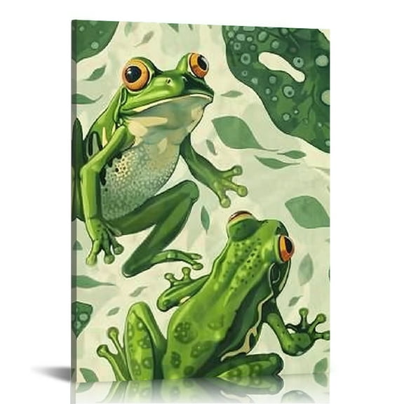 Creowell Frog Pattern Canvas Prints Wall Art Home Decor 12x16 12x16in