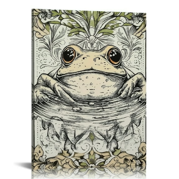 Creowell Frog Print On Canvas Modern Art Home Decor 12x16 16x20 12x16in