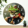 thumbnail image 1 of Creowell Frog Smile Military Uniform Theme Wall Clock 10 Inch Round 10x10in, 1 of 8