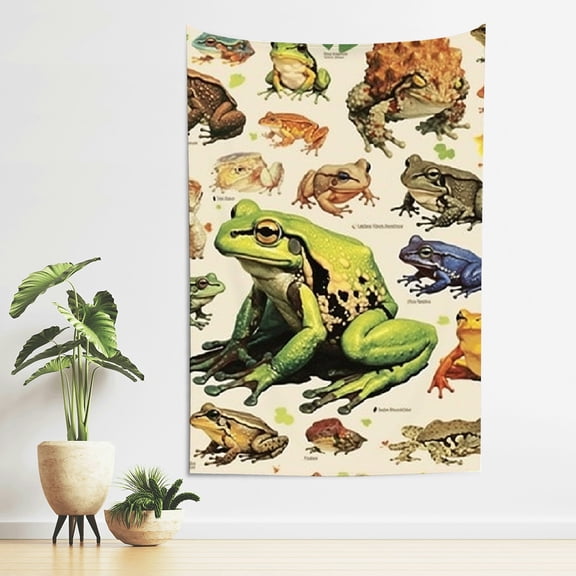 Creowell Frogs Toads Ecological Art Tapestry Home Decor 100% Polyester 40x60in