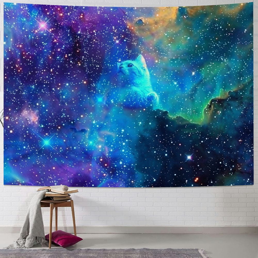 Creowell Galaxy Tapestry for Bedroom Aesthetic Space Blue Night Starry ...