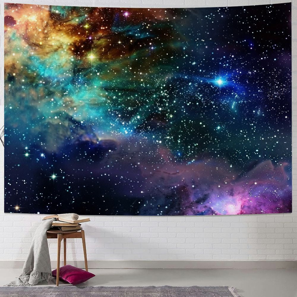 Creowell Galaxy tapestry Blue starry sky tapestry Cosmic tapestry