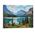thumbnail image 1 of Creowell  Glacier National Park Wall Art Lake Mountains Pictures Framed Canvas Prints Artwork for Living room Bedroom Office Ready to Hang (20x16 Inch), 1 of 3
