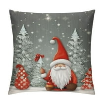 Creowell Gnome Christmas Tree Snowman Pillow Cushion Covers for Sofa Couch Home Decor Winter Throw Pillow Cover 1PC 12x12in