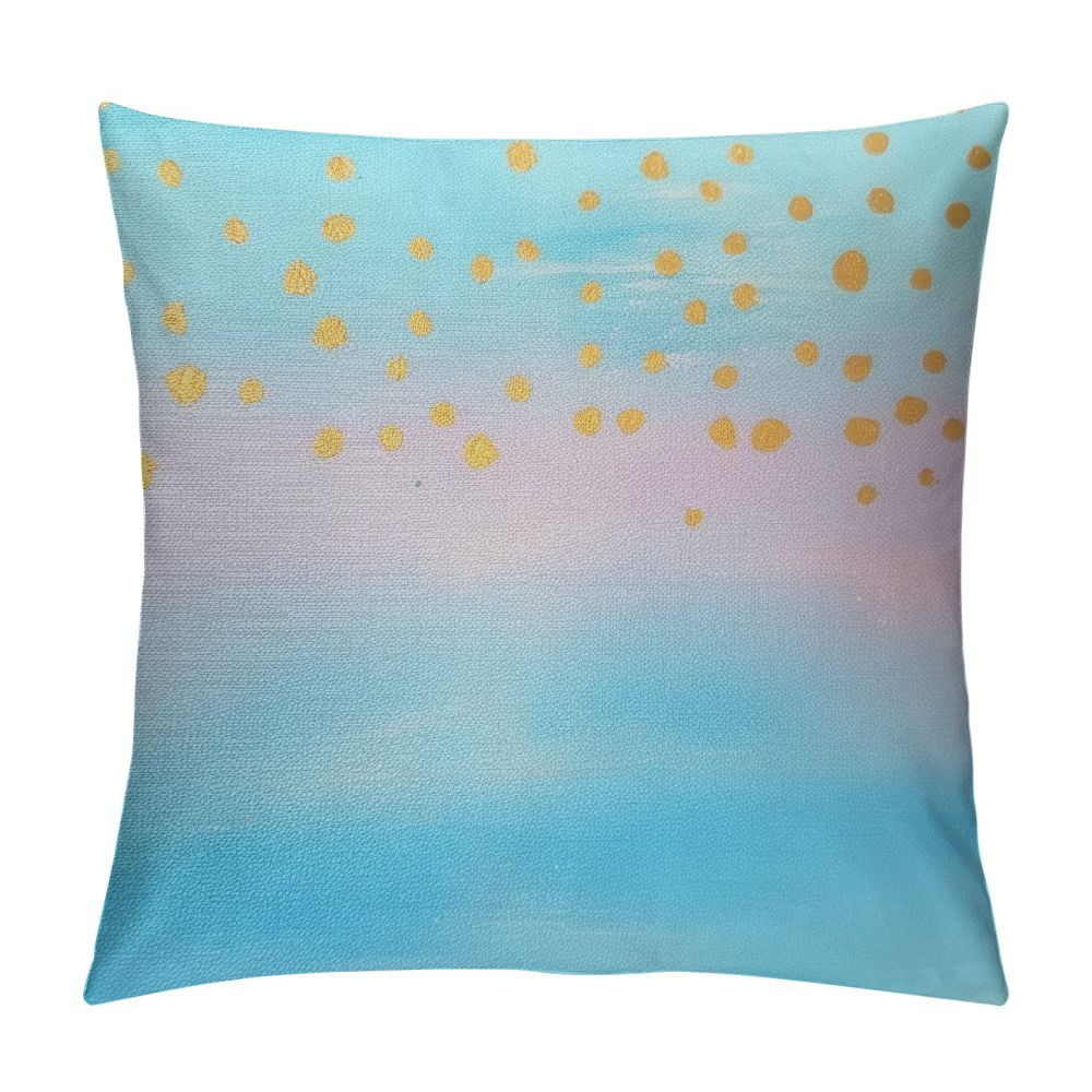 Creowell Gold Circle Dot Throw Pillow Cover,Watercolor Tie Dye Double