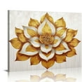 thumbnail image 1 of Creowell  Gold Lotus Flower Wall Art Abstract Golden Floral Painting Canvas Prints Zen Artwork for Home Office Living Room Decor Gallery Wrapp Ready to Hang 20x16 in/16x12 in, 1 of 4