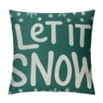 thumbnail image 1 of Creowell  Green Christmas Throw Pillow Covers Let It Snow Pillow Covers Snowflake Throw Pillows Rustic Winter Holiday Xmas Decor for Couch, 1 of 5