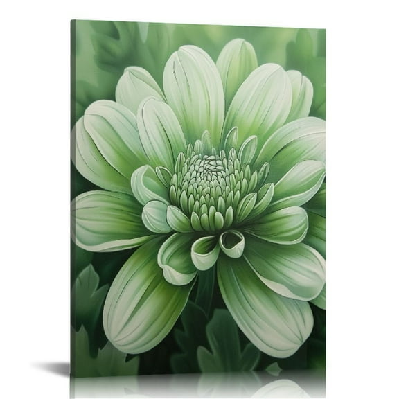 Creowell Green Flower Wall Art Floral Picture Canvas Posters Print Modern Artwork Framed For Living Room Kids Room Bedroom Wall Painting Home Decor 16x20 in/12x16 in 12x16 in