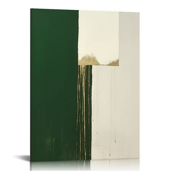 Creowell Green Gold Abstract Art Set of 3 Green Gold Abstract Painting Green Abstract Pictures Wall Decor Green Abstract Geometry Canvas Art Green and Gold Posters Modern Green Abstract Art  12x16 in