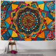 thumbnail image 1 of Creowell  Green Mandala Tapestry Wall Hanging Indian Hippie Wall Decor Vintage Psychedelic Aesthetic Tapestries Bohemian Wall Art Boho Home Decoration for Bedroom Living Room Dorm 50x40inch, 1 of 6