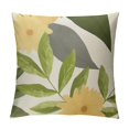 thumbnail image 1 of Creowell Green Palm Leaf Spring Summer Pillow Covers Banana Leaves Decorative Throw Pillow Covers Brown and White Black Pillowcase Blend Farmhouse Decor for Chair Bed Car 12x12in, 1 of 5