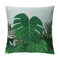 thumbnail image 1 of Creowell Green Tropical Leaves Throw Pillow Covers, Summer Palm Tree Sturdy Decorative Square Pillowcase with Hidden Zipper for Living Room Sofa Couch Bench Car Decor 20x20in, 1 of 5