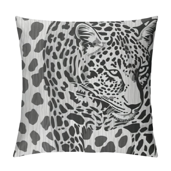 Creowell Grey Leopard Seamless Print Pillowcase Pillow Covers Cheetah Decorative Throw Pillow Cover Watercolor Gray Throw Pillow Cover  Cushion Home Décor White