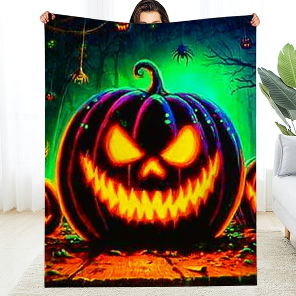 Creowell Halloween Pumpkins Jack O Lantern Lightweight Blanket 30*40in