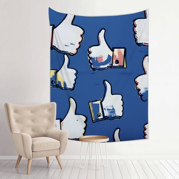 Creowell Hand Symbols Print Tapestry Wall Hanging for Home Decor 30*40in