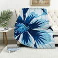 thumbnail image 1 of Creowell Hawaiian Aqua Hibiscus Flower Print Flannel Throw Blanket, Super Soft Lightweight Bed Blanket for Kids Women 40x50in, 1 of 6