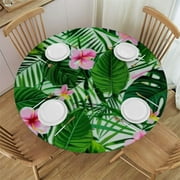 Creowell Hawaiian Luau Tablecloths Tropical Palm Leaves Table Cloth Hawaii Disposable Plastic Rectangular Table Covers Aloha Summer Beach Pool Kids Birthday Tablecloth Party Supplies 31-35