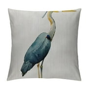 Creowell  Heron Pillow,Watercolor Blue Heron Waist Lumbar Throw Pillow case Cushion Cover Sofa Home Decorative Multi-Size