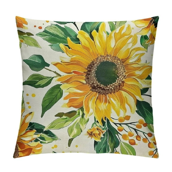 Creowell  Home Sweet Home Sunflower Yellow Throw Pillow Covers, Summer Seasonal Decorations for Home，Multi-Size