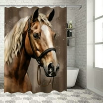 Creowell Horse Modern Waterproof Shower Curtain for Country Cottage & Farmhouse Bathroom Decor with Hooks 36x72