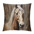 thumbnail image 1 of Creowell Horse Wooden Fence Pillow Covers for Couch Sofa Indoor Outdoor Pillow Case 1PC 22x22in, 1 of 5