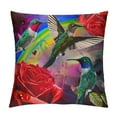 thumbnail image 1 of Creowell Hummingbird Red Rose Rainbow Pillow Covers for Couch Sofa Indoor Outdoor Pillow Case Printed on Both Sides Spring Pillow Covers 1PC 12x12in, 1 of 5